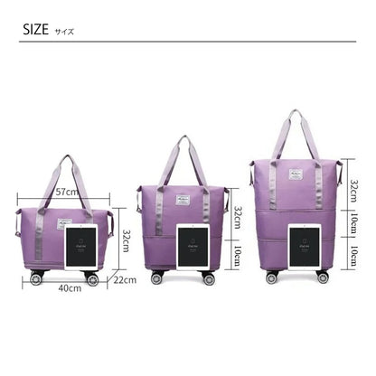 らく旅ローラーバッグ｜折りたたみ式・容量拡張・ローラー付き