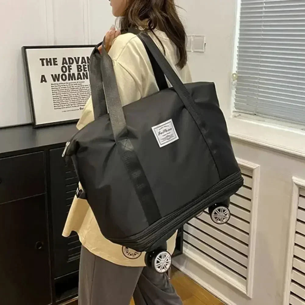 らく旅ローラーバッグ｜折りたたみ式・容量拡張・ローラー付き